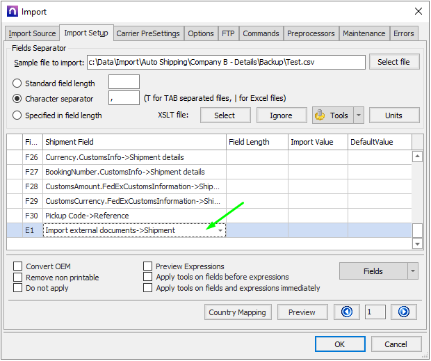 import external document