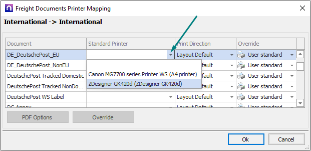 set default printer