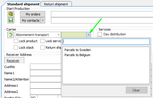 The service level selector in On-premises