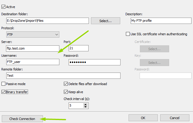 Fill in credentials