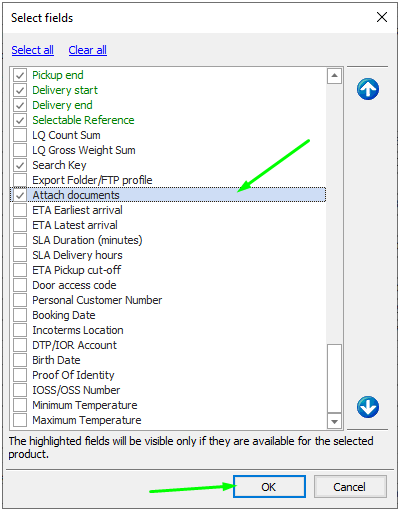 select fields